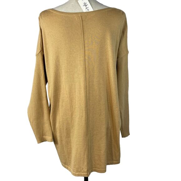 Style & Co 1X-Large Sweater Long Sleeve Stretch Scoop Neck Hi-Low Icy Coffee New - Picture 4 of 8